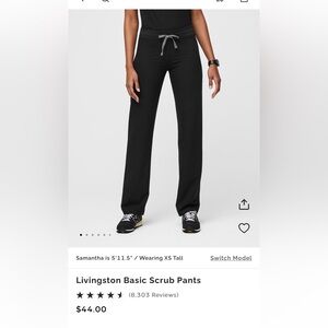 Figs black Livingston scrub pant XXL